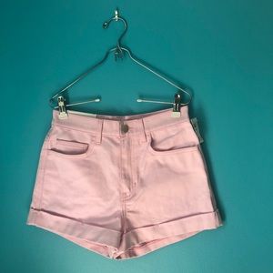 American Apparel Light Pink Denim Shorts